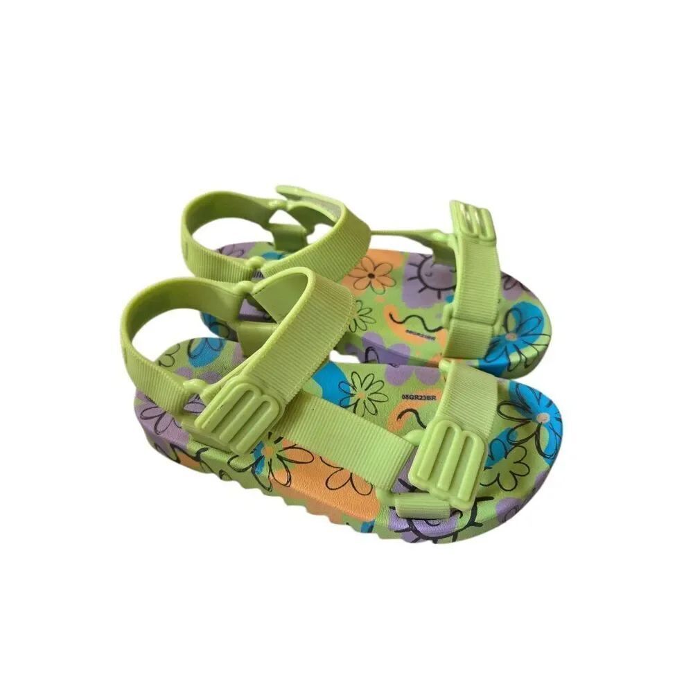 Mini Melissa Playtime Sandals Size US 13 Green Fun
